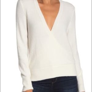NWT Madewell Cream Faux Wrap Pullover Sweater Y2K